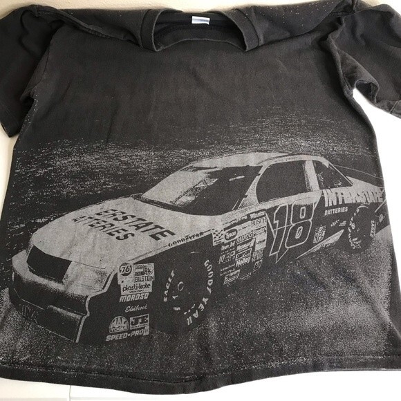 Vintage 90s Duke Dale Jarrett #18 Single Stitch Black T Shirt Graphic XL Rare - Picture 7 of 16